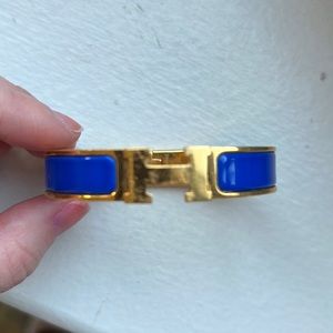Gold Hermes H bracelet